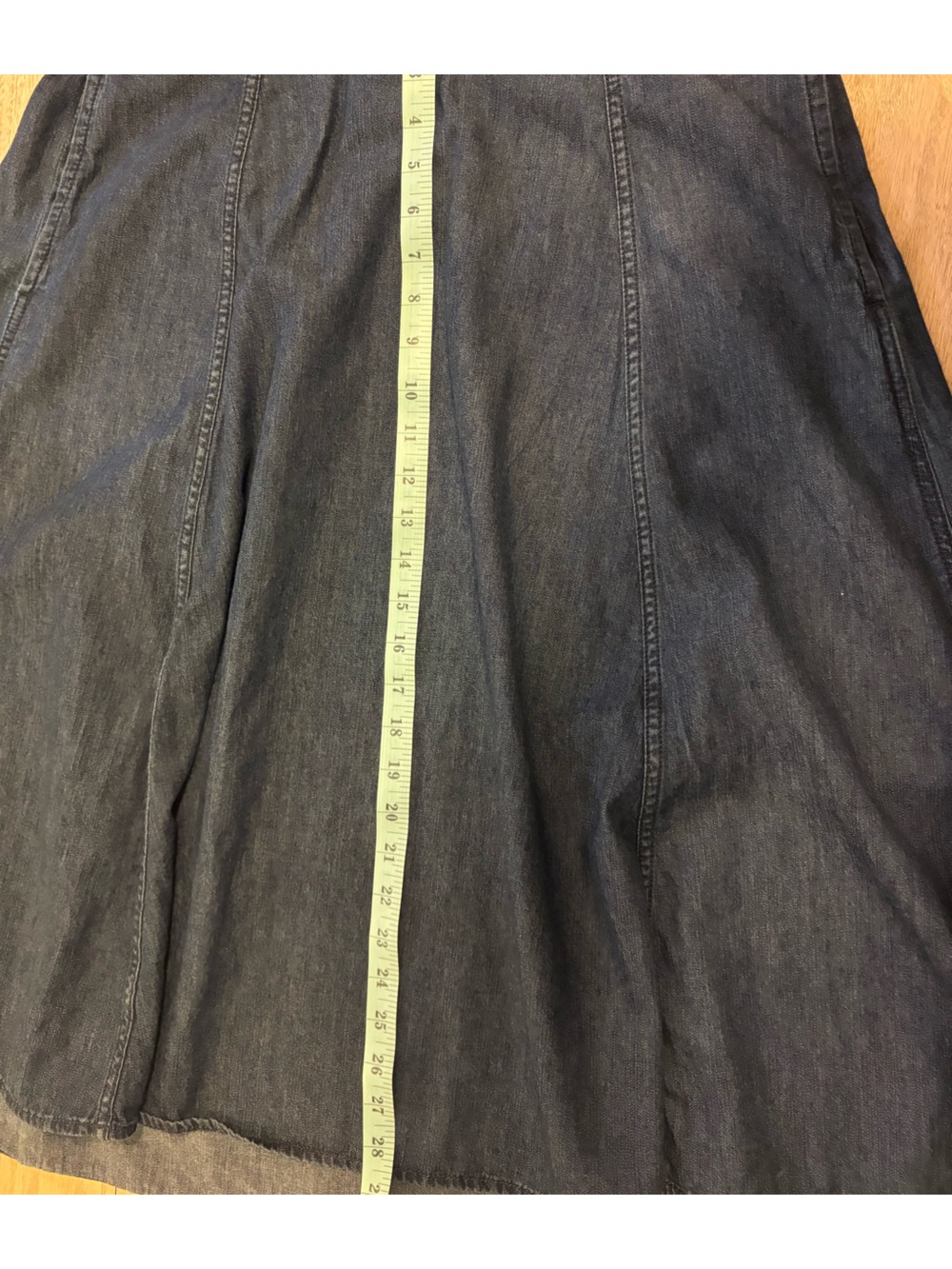 Land’s End Denim Skirt Classic Pockets Petite 100% Cotton - Picture 7 of 8